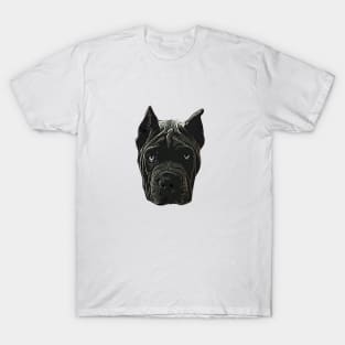 Cane Corso Cartoon Art Black Puppy Dog T-Shirt